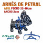 ARNÉS PETRAL AZUL CÓMODO AJUSTABLE PERRO PECHO 32-46cm ANCHO 2cm