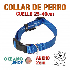 COLLAR PERRO COLLAR PERRO AJUSTABLE DE NYLON CUELLO 25-40cm ANCHO 2cm L72 1888 COLLAR PERRO AZUL AJCOLLAR PERRO AZUL AJUSTABLE DE NYLON CUELLO 25-40cm ANCHO 2cm