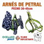 ARNÉS PETRAL VERDE TEJIDO REFLECTANTE AJUSTABLE PERRO PECHO 30-45cm