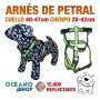 ARNÉS PETRAL VERDE TEJIDO REFLECTANTE AJUSTABLE PERRO CUERPO 28-42cm