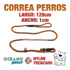 CORREA PERRO NYLON ESTRANGULADORA CON QUITAVUELTAS 120cm Largo L88 2235 CORREA PERRO NYLON ESTRANGULADORA CON QUITAVUELTAS 150cm Largo