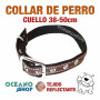COLLAR PERRO MARRÓN TEJIDO REFLECTANTE AJUSTABLE CUELLO 38-50 cm