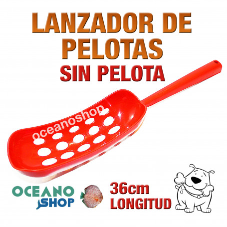 Juguete lanzador de pelotas perro plástico rojo sin pelota 36cm longitud