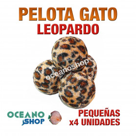 Juguete x4 pelotas gato pequeñas leopardo 3,5cm diámetro