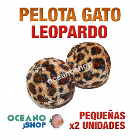 Juguete x2 pelotas gato pequeñas leopardo 3,5cm diámetro