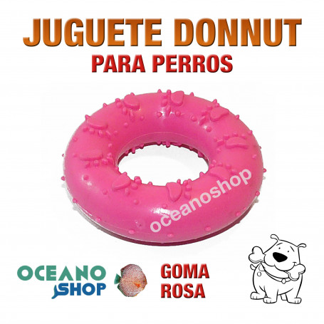 Juguete Donnut Rosa Goma maziza para Perro 7cm Calidad