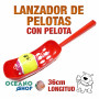 Juguete lanzador de pelotas perro rojo con pelota 36cm longitud