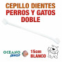 Cepillo dientes doble perro y gato blanco 15cm