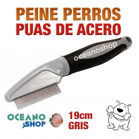 Peine antipulgas perro púas de acero 19cm Peine antipulgas perro púas de acero 19cm