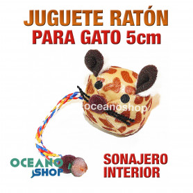 Juguete ratón con sonajero interior para gato 5cm peluche pequeño