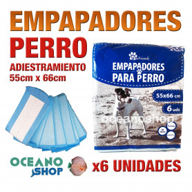 Pack empapadores perro x6 unidades 55x66cm Pack empapadores perro x6 unidades 55x66cm antibacterias reciclables cachorros adiestramiento
