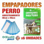 Pack empapadores perro x6 unidades 60x90cm antibacterias reciclables cachorros adiestramiento