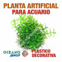 Planta artificial decoración acuario plástico verde 8cm diametro peces refugio