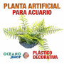 Planta artificial decoración acuario plástico verde 20cm diametro peces refugio