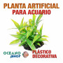 Planta artificial decoración acuario plástico verde 13cm diametro peces refugio
