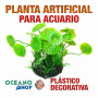 Planta artificial decoración acuario plástico verde 18cm diametro peces refugio