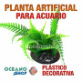 Planta artificial decoración acuario plástico verde 13x6cm diametro peces refugio