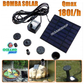 Bomba solar para fuente de estanque 180l/h max bomba panel solar sumergible estanque 180lh