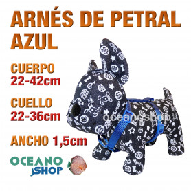 ARNÉS PETRAL AZUL CÓMODO AJUSTABLE PERRO CUERPO 22-42cm CUELLO 22-36cm L69 1887 ARNÉS PETRAL AZUL CÓMODO AJUSTABLE PERRO CUERPO 22-42cm CUELLO 22-36cm L69 1887