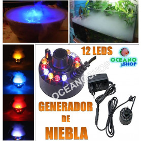 Generador de niebla con 12 leds generador niebla terrario acuario fuente fogger mist maker