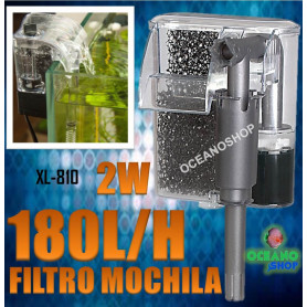 Filtro mochila 180l/h con regulador de caudal filtro mochila xilong xl 810 180 lh acuario pecera 2w mini nano