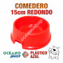Comedero bebedero redondo perro plástico rojo pequeño 15cm diámetro