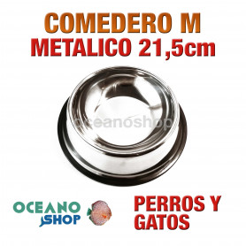 Comedero bebedero metálico talla m redondo perro y gato 21,5cm Comedero bebedero metálico talla m redondo perro y gato 21,5cm muy resistente calidad antigolpes