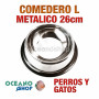 Comedero bebedero metálico talla l redondo perro y gato 26cm muy resistente calidad antigolpes