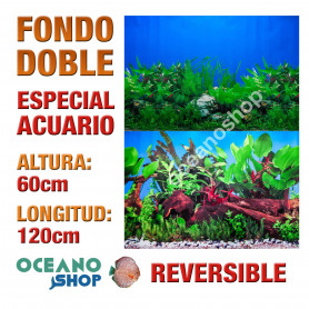 Fondo 120x60cm doble reversible decorativo fondo mar y algas Fondo 120x60cm doble reversible decorativo fondo mar y algas marino acuario peces calidad