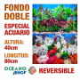 Fondo 80x40cm doble reversible decorativo fondo plantas y coral marino acuario peces calidad