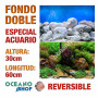 Fondo 60x30cm doble reversible decorativo fondo rocas y plantas marino acuario peces calidad