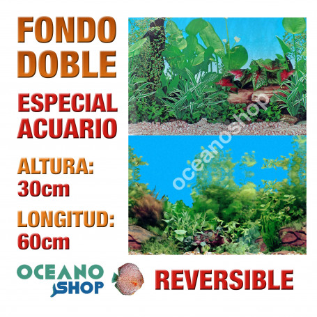 Fondo 60x30cm doble reversible decorativo fondo plantas marinas marino acuario peces calidad