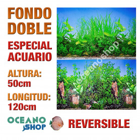 Fondo 120x50cm doble reversible decorativo fondo plantas marinas Fondo 120x50cm doble reversible decorativo fondo plantas marinas marino acuario peces calidad