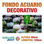 Fondo 120x60cm acuario decorativo fondo rocoso marino peces calidad