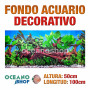 Fondo 100x50cm acuario decorativo vinilo fondo plantas y tronco marinas marino peces calidad