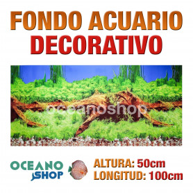 Fondo 100x50cm acuario decorativo vinilo fondo plantas y tronco Fondo 100x50cm acuario decorativo vinilo fondo plantas y tronco marinas marino peces calidad
