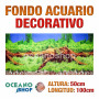Fondo 100x50cm acuario decorativo vinilo fondo plantas y tronco marinas marino peces calidad