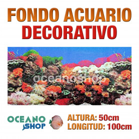 Fondo 100x50cm acuario decorativo vinilo fondo plantas y coral Fondo 100x50cm acuario decorativo vinilo fondo plantas y coral marinas marino peces calidad