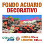Fondo 100x50cm acuario decorativo vinilo fondo plantas y coral marinas marino peces calidad