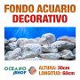 Fondo 60x30cm acuario decorativo vinilo fondo rocas blancas marino peces calidad
