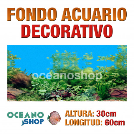 Fondo 60x30cm acuario decorativo vinilo fondo piedras y plantas marino peces calidad
