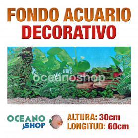 Fondo 60x30cm acuario decorativo vinilo fondo tronco y plantas Fondo 60x30cm acuario decorativo vinilo fondo tronco y plantas marino peces calidad