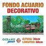 Fondo 60x30cm acuario decorativo vinilo fondo tronco y plantas marino peces calidad