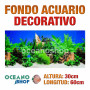 Fondo 60x30cm acuario decorativo vinilo fondo rocas y plantas marino peces calidad