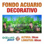 Fondo 60x30cm acuario decorativo vinilo fondo rocas y plantas marino peces calidad