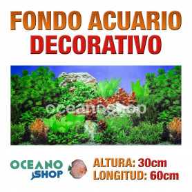Fondo 60x30cm acuario decorativo vinilo fondo piedra y plantas Fondo 60x30cm acuario decorativo vinilo fondo piedra y plantas marino peces calidad