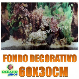 FONDO DECORATIVO PLANTAS 2 de ACUARIO  longitud 60cm altura 30cm terrario pecera fondo decorativo 60x30cm de acuario pecera decoracion