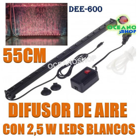 Cortina de aire 55cm con 19 leds blancos 2,5w dee-600 difusor aire oxigeno cortina led 2,5w 55cm deeboo dee-600