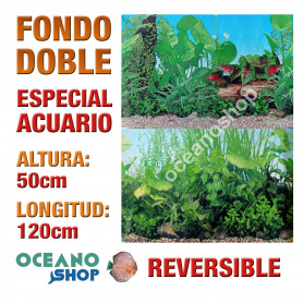 Fondo 120x50cm doble reversible decorativo fondo plantas y algas Fondo 120x50cm doble reversible decorativo fondo plantas y algas marino acuario peces calidad