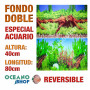 Fondo 80x40cm doble reversible decorativo fondo tronco y plantas marino acuario peces calidad